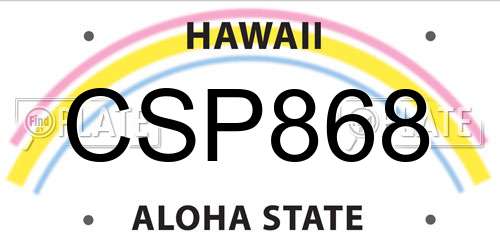 CSP868 Hawaii License Plate