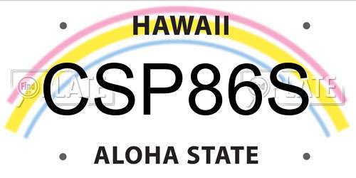 CSP86S Hawaii License Plate