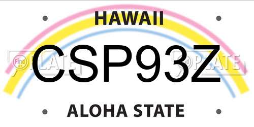 CSP93Z Hawaii License Plate