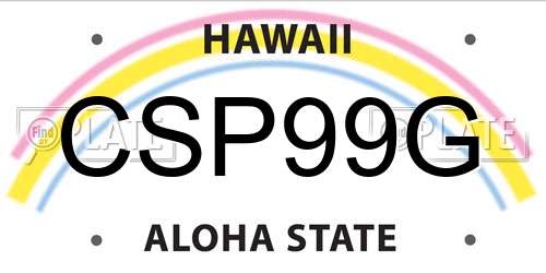 CSP99G Hawaii License Plate