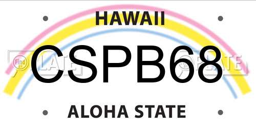 CSPB68 Hawaii License Plate