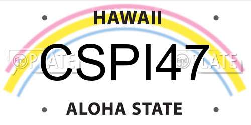 CSPI47 Hawaii License Plate
