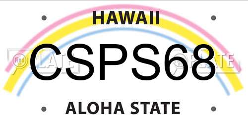 CSPS68 Hawaii License Plate