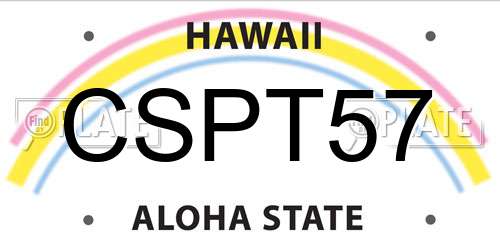 CSPT57 Hawaii License Plate