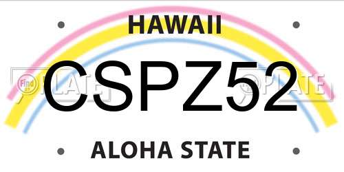 CSPZ52 Hawaii License Plate