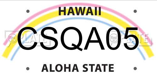 CSQA05 Hawaii License Plate