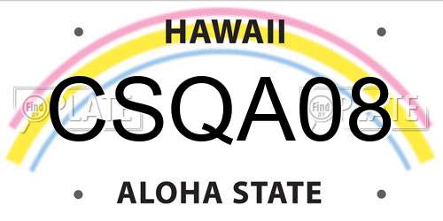 CSQA08 Hawaii License Plate