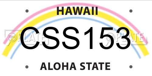 CSS153 Hawaii License Plate