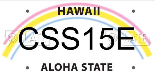 CSS15E Hawaii License Plate