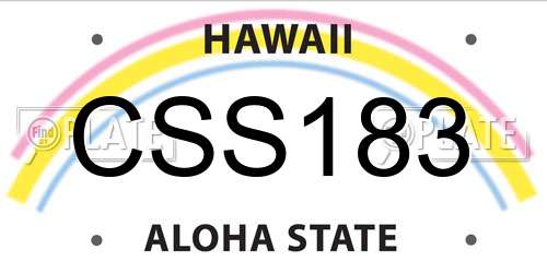 CSS183 Hawaii License Plate