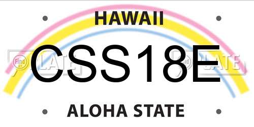 CSS18E Hawaii License Plate