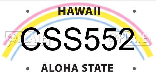 CSS552 Hawaii License Plate