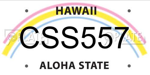 CSS557 Hawaii License Plate