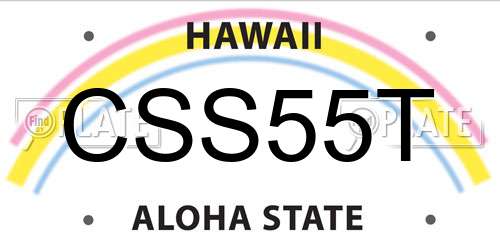 CSS55T Hawaii License Plate
