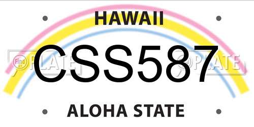 CSS587 Hawaii License Plate