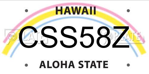 CSS58Z Hawaii License Plate