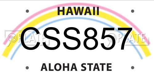 CSS857 Hawaii License Plate