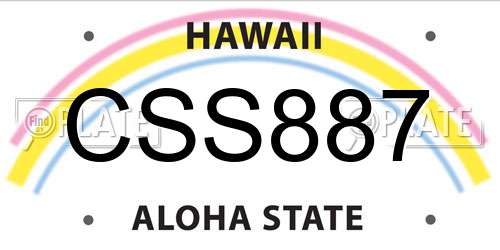 CSS887 Hawaii License Plate