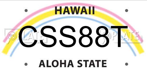 CSS88T Hawaii License Plate