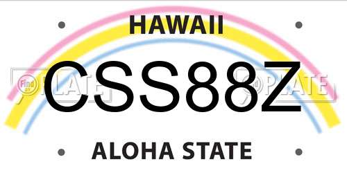 CSS88Z Hawaii License Plate