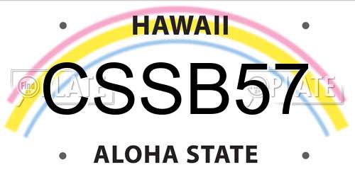 CSSB57 Hawaii License Plate