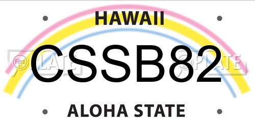 CSSB82 Hawaii License Plate