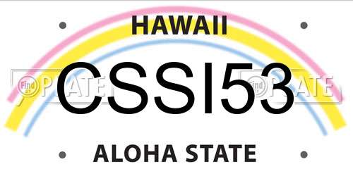 CSSI53 Hawaii License Plate