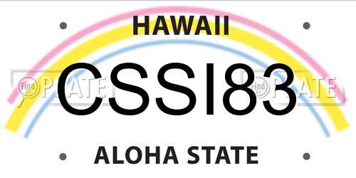 CSSI83 Hawaii License Plate
