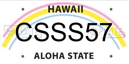 CSSS57 Hawaii License Plate