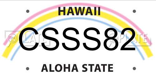 CSSS82 Hawaii License Plate