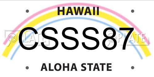 CSSS87 Hawaii License Plate