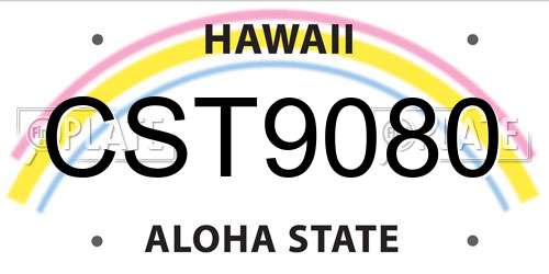 CST9080 Hawaii License Plate