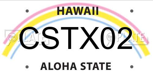 CSTX02 Hawaii License Plate