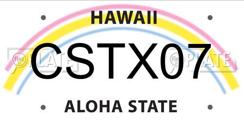 CSTX07 Hawaii License Plate