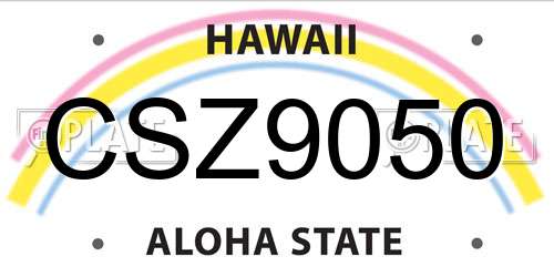 CSZ9050 Hawaii License Plate