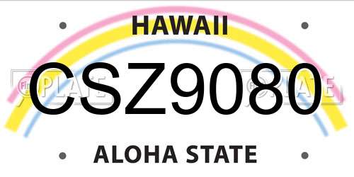 CSZ9080 Hawaii License Plate