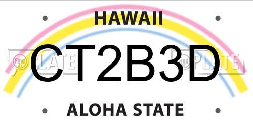 CT2B3D Hawaii License Plate