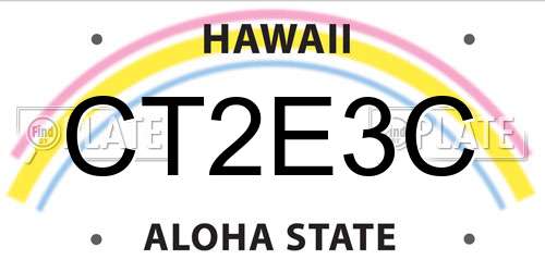 CT2E3C Hawaii License Plate