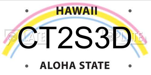CT2S3D Hawaii License Plate