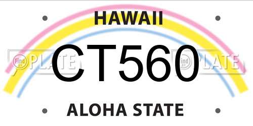 CT560 Hawaii License Plate
