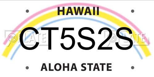 CT5S2S Hawaii License Plate