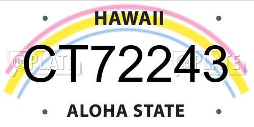 CT72243 Hawaii License Plate