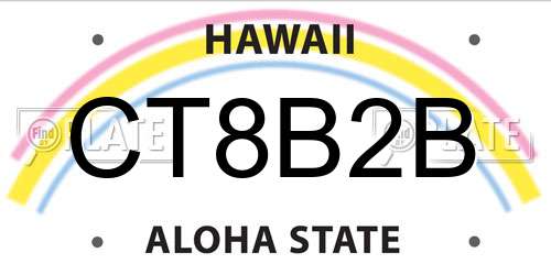 CT8B2B Hawaii License Plate