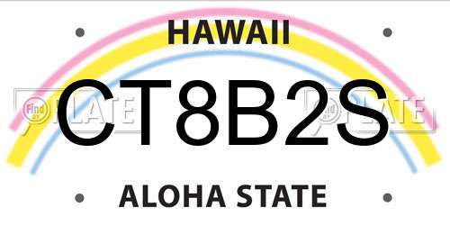 CT8B2S Hawaii License Plate