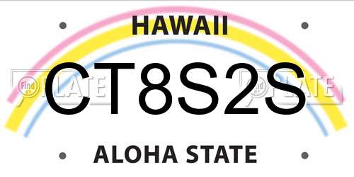 CT8S2S Hawaii License Plate
