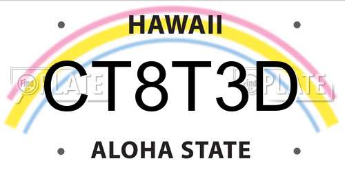 CT8T3D Hawaii License Plate