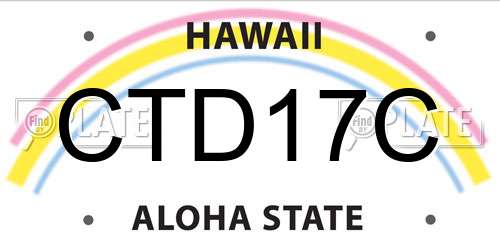 CTD17C Hawaii License Plate