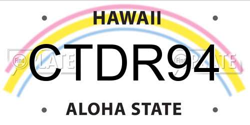 CTDR94 Hawaii License Plate