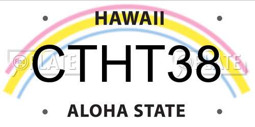 CTHT38 Hawaii License Plate