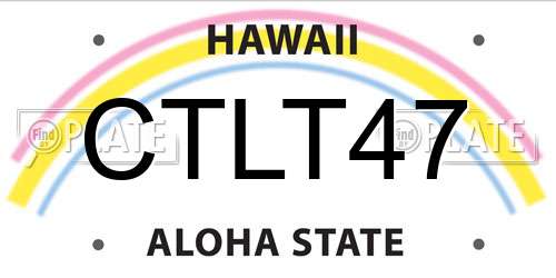 CTLT47 Hawaii License Plate